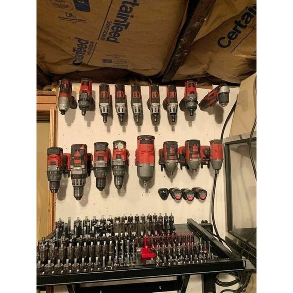6/6 Combo Milwaukee M18 Tool Mount and battery holders RED - 3D Printed - Picture 1 of 3